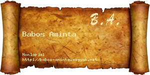 Babos Aminta névjegykártya